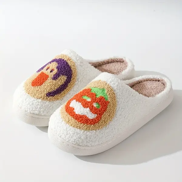 Cute Cartoon Witch Design Indoor Slippers For Women, Soft And Cozy House Slippers, Perfect For Winter