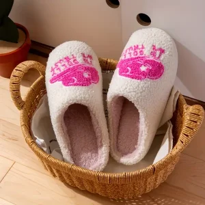 Soft And Cozy Indoor Slippers For Women, Fleece Lined Perfect For Winter Home Use, Winter & Autumn