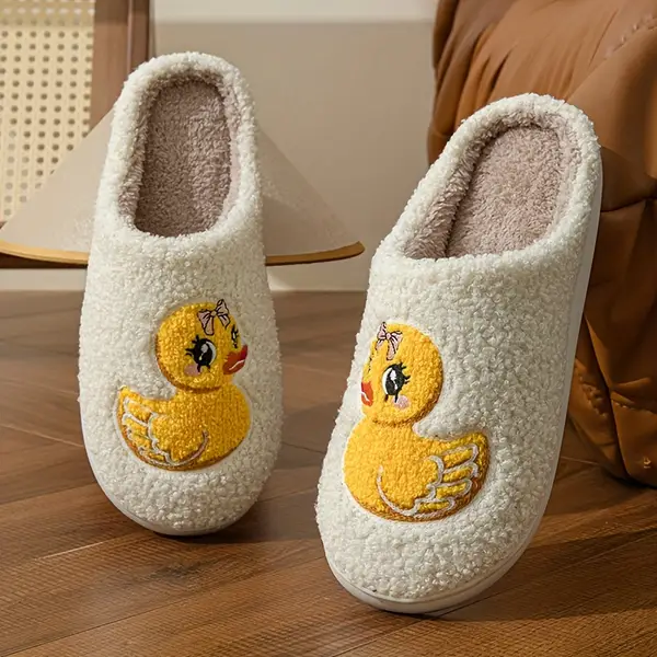 Cotton House Slippers For Women, Cartoon Design, Slipper With Soft Insole, TPR Outsole, Suitable For All Seasons, Casual Home Slippers