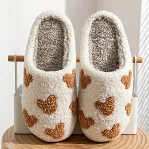 Cute Cartoon Mouse Pattern Slippers, Casual Slip On Plush Lined Shoes, Comfortable Indoor Home Slippers